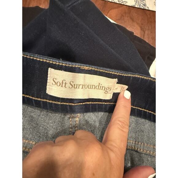 Soft Surroundings Supremely Soft Jeans High Rise Skinny Ankle Dark Wash Large - Picture 5 of 5